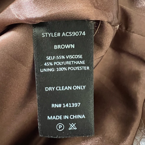 NWT ASTR Audrey Faux Leather Croc Skirt in Brown - Picture 12 of 12